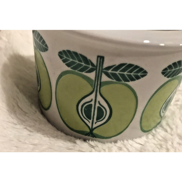 Vintage Arabia Green Apples Jam Jar MCM Finland 1960's No Lid 2.5" (H) 3.5(W) - Picture 3 of 6